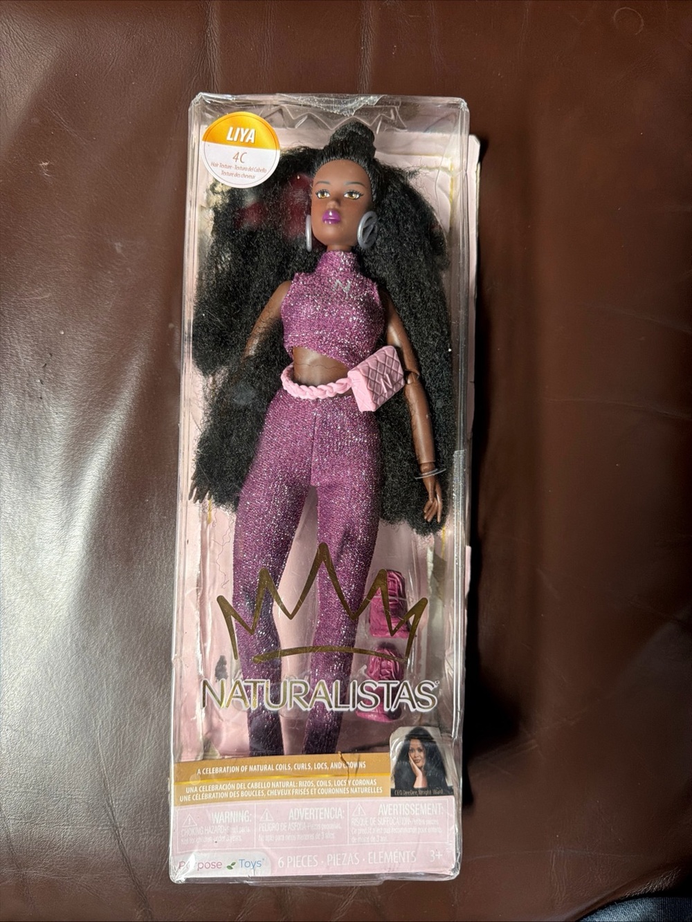 Liya Women Hair Doll in Sparkling Purple Outfit